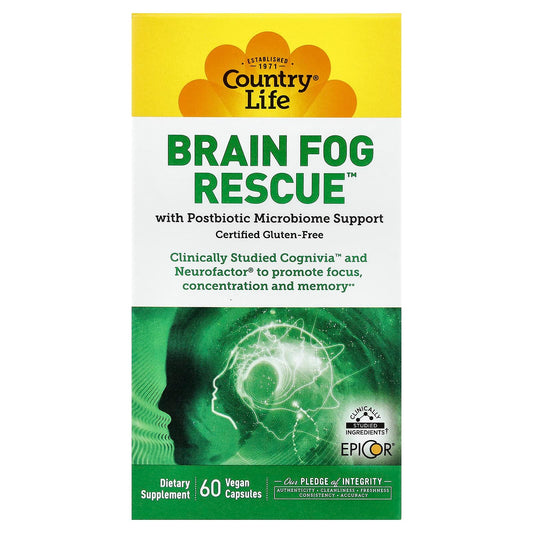 Country Life, Brain Fog Rescue™, 60 Vegan Capsules