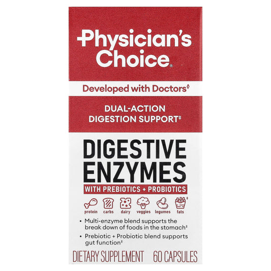 Physician's Choice, Digestive Enzymes With Prebiotic + Probiotics, 60 Capsules