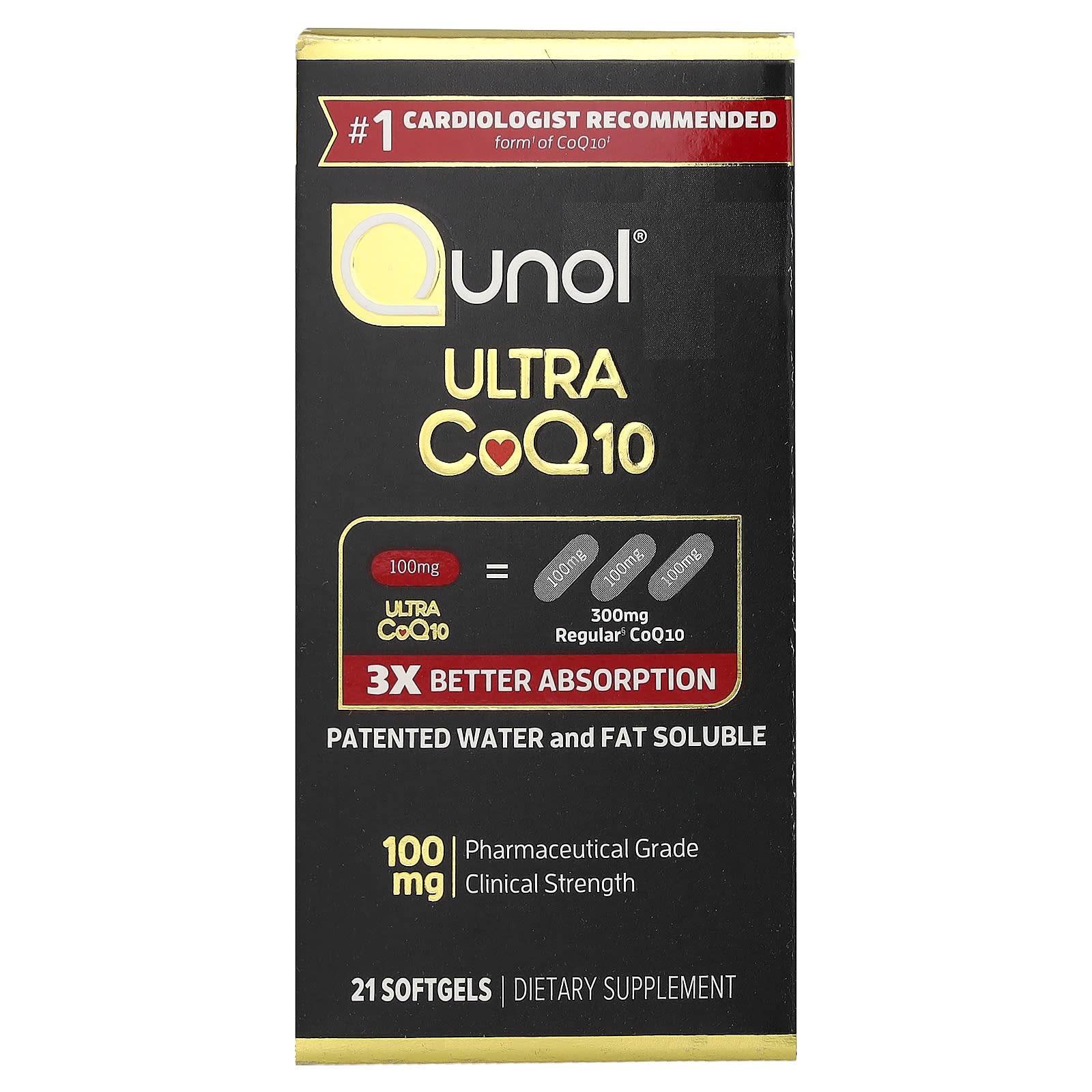 Qunol, Ultra CoQ10, 100 mg, 21 Capsules