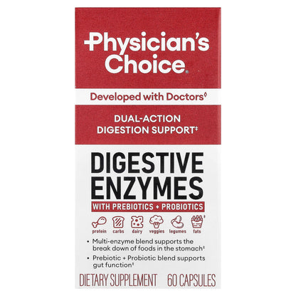 Physician's Choice Digestive Enzymes With Prebiotic + Probiotics 60 Caps