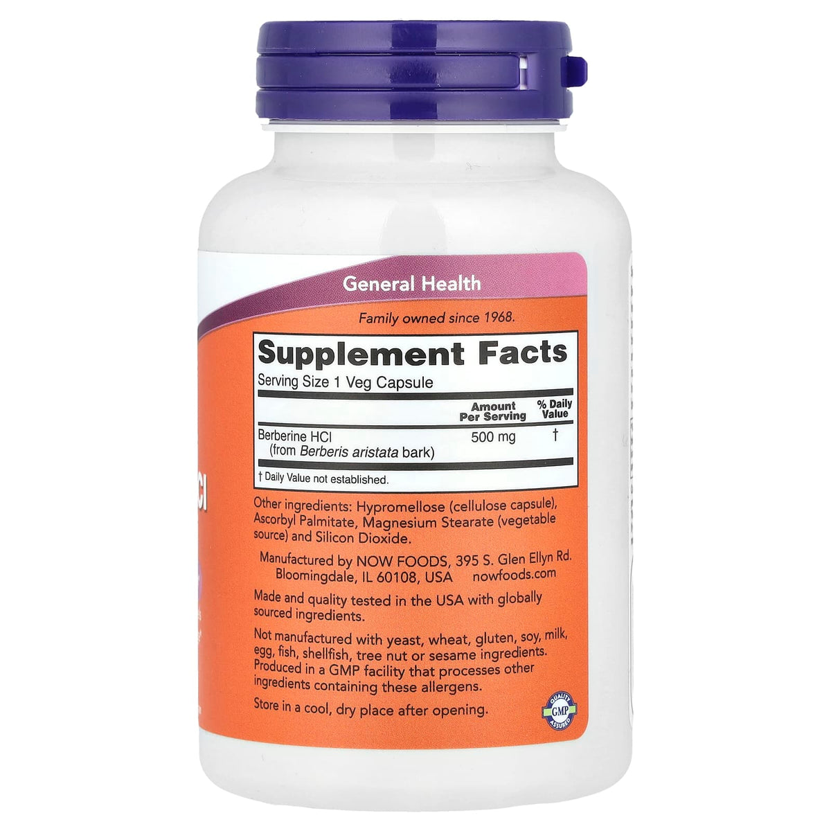 NOW Foods Berberine 500 mg 90 Veg Caps