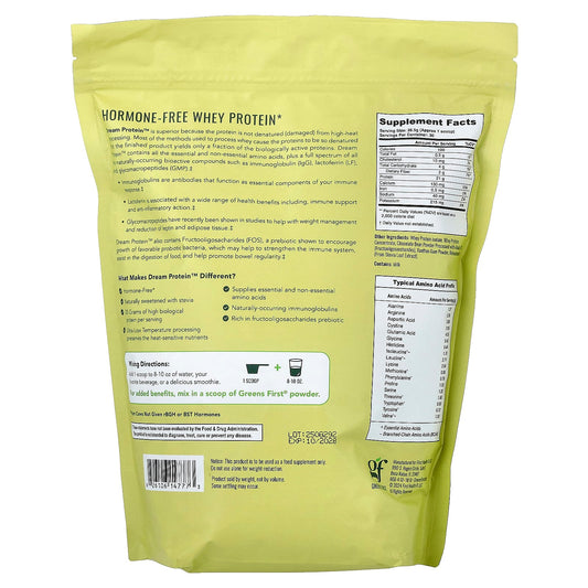 Greens First, Dream Protein™ Whey, Rich Dutch Chocolate, 28.04 oz (795 g)
