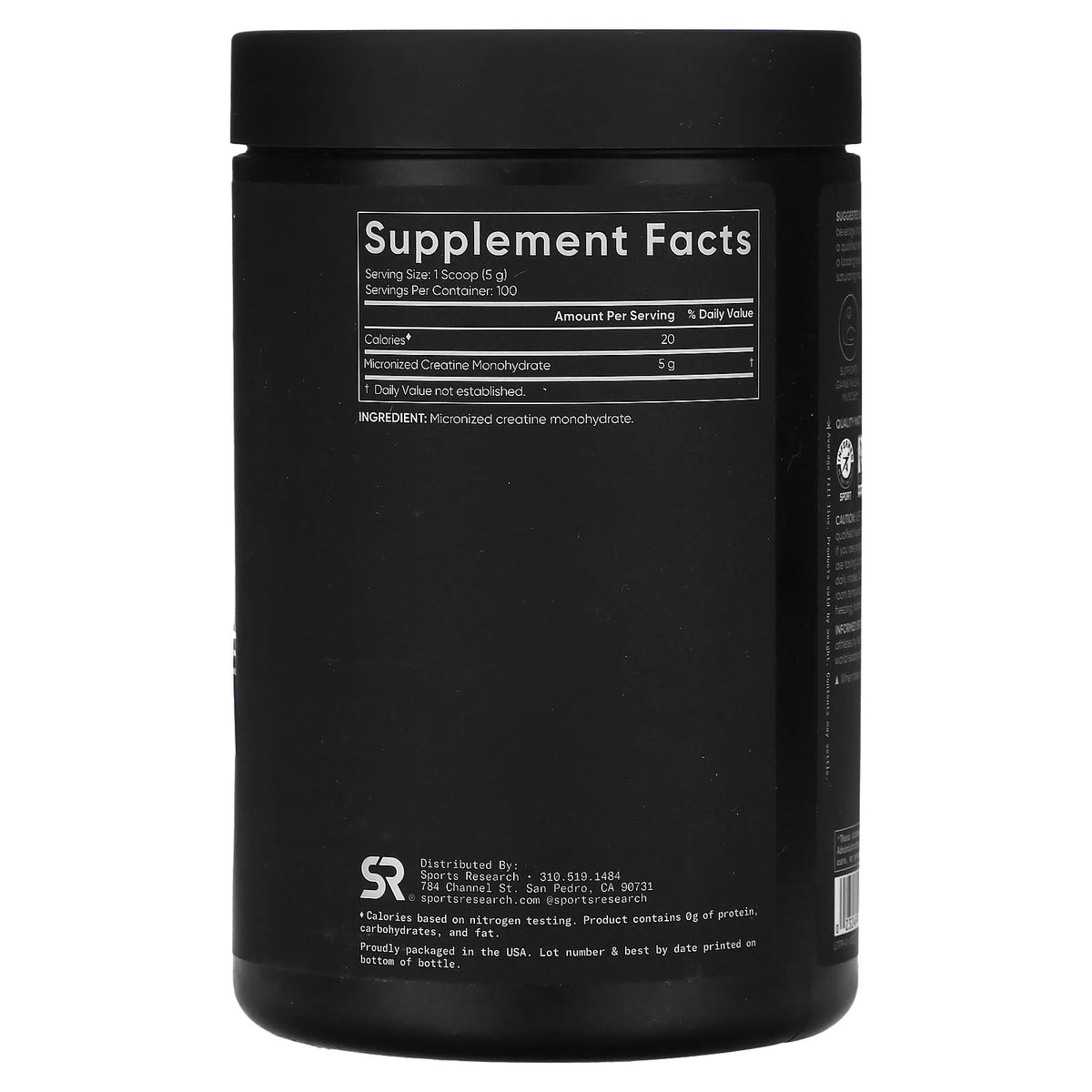 Sports Research Creatine Monohydrate 1.1 lb (500 g)