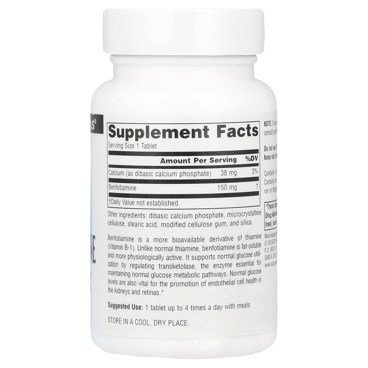 Source Naturals Benfotiamine 120 Tablets