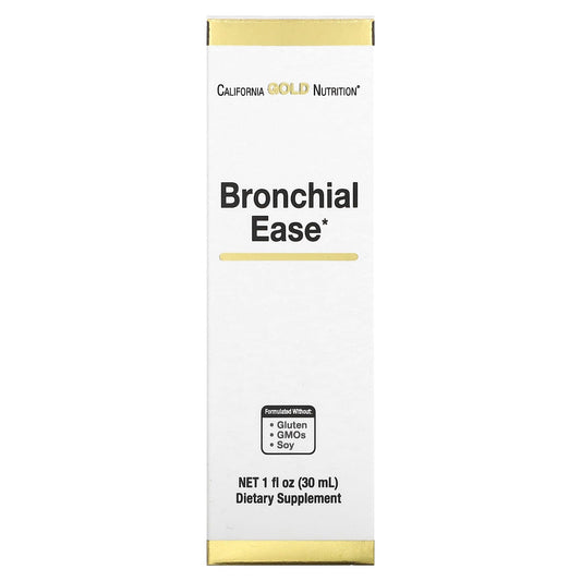 California Gold Nutrition, Bronchial Ease with Proprietary Blend of Fresh Osha Root, Great Mullein Leaf and Wild Cherry Bark, 30 ml (1 fl oz)