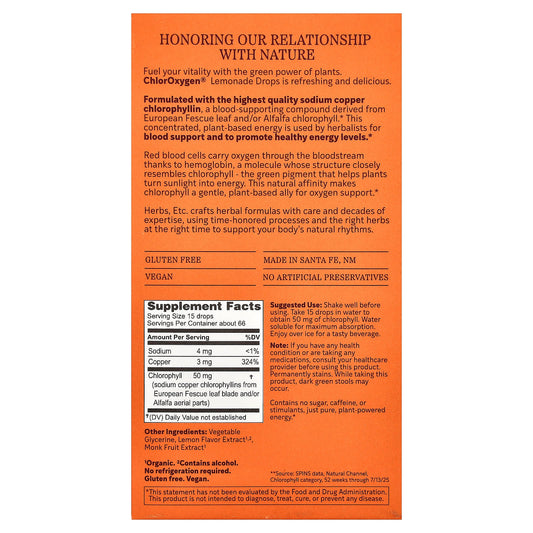 Herbs Etc., ChlorOxygen® Drops, Lemonade, 30 ml (1 fl oz)