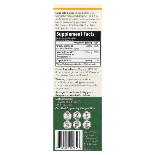 Triquetra Health, Plant-D3® Whole Food D3+ K2, 30 ml (1 fl oz)