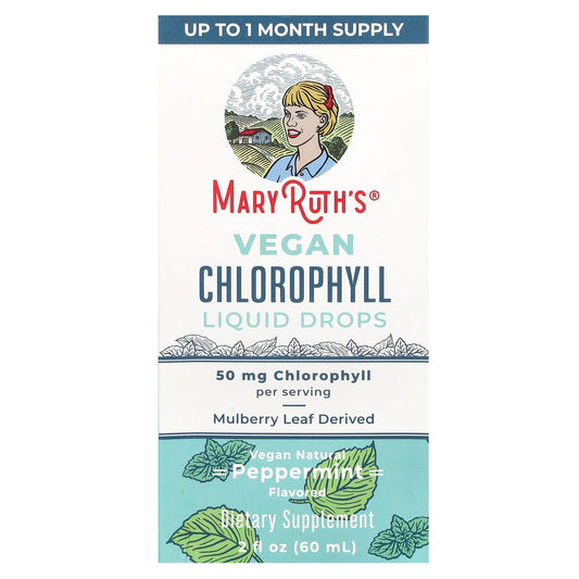MaryRuth's, Vegan Chlorophyll Liquid Drops, Peppermint, 50 mg, 2 fl oz (60 ml)