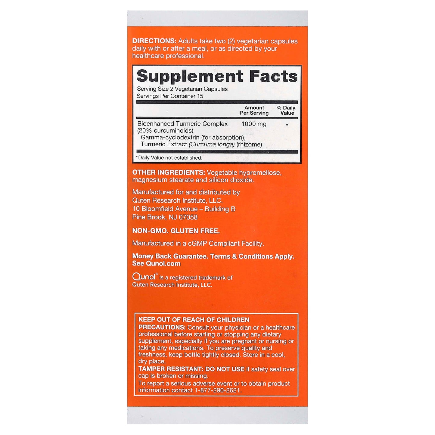 Qunol, Turmeric, Curcumin Complex, 30 Vegetarian Capsules (500 mg per Capsule)