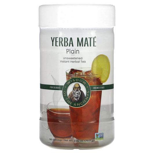 Wisdom Of The Ancients, Yerba Mate Plain, Instant Herbal Tea, Unsweetened, 2.82 oz (79.9 g)