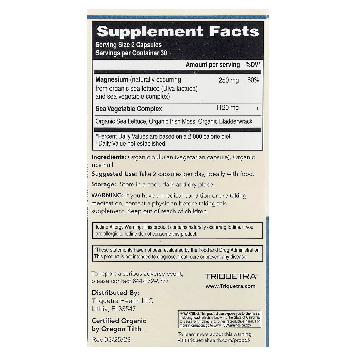 Triquetra Health, Plant Magnesium, 60 Capsules