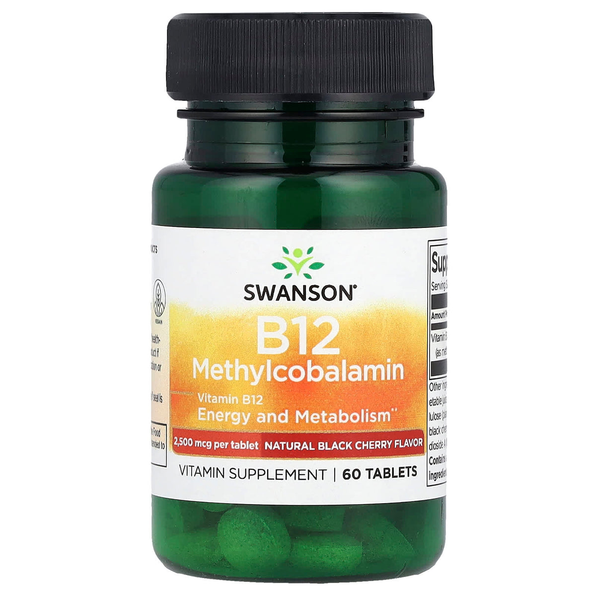 Swanson Vitamin B12 Methylcobalamin Natural 2,500 mcg 60 Tabs