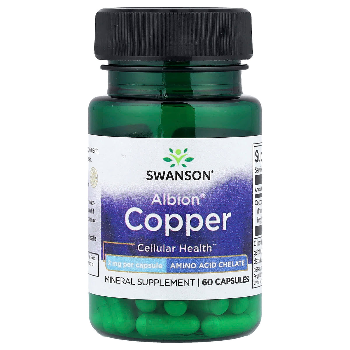 Swanson Copper 2 mg 60 Caps Bone Immune Health