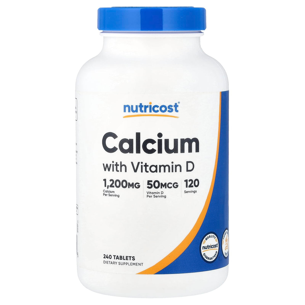 Nutricost, Calcium with Vitamin D, 240 Tablets