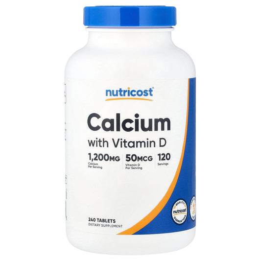 Nutricost, Calcium with Vitamin D, 240 Tablets
