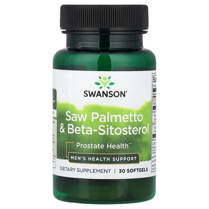 Swanson Vitamins, Saw Palmetto & Beta-Sitosterol, 30 Softgels