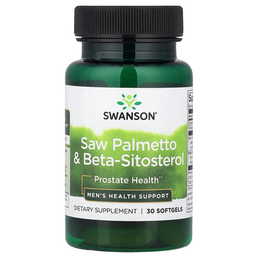Swanson Vitamins, Saw Palmetto & Beta-Sitosterol, 30 Softgels