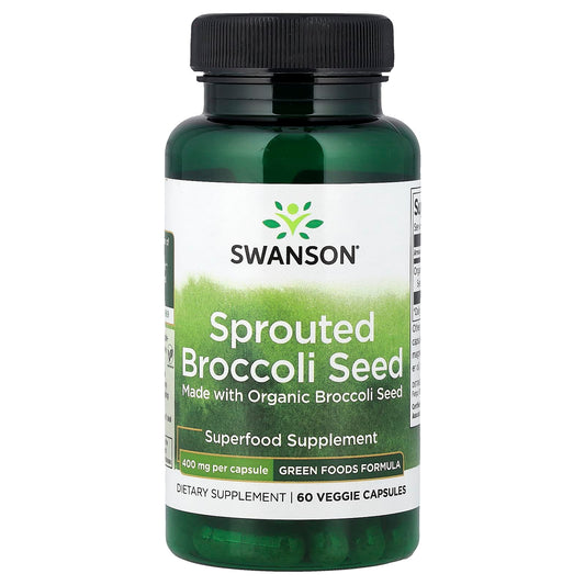 Swanson Vitamins, Sprouted Broccoli Seed, 400 mg, 60 Veg Capsules