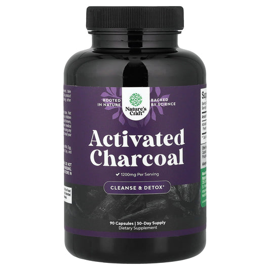 Nature's Craft Activated Charcoal 400 mg per Capsule