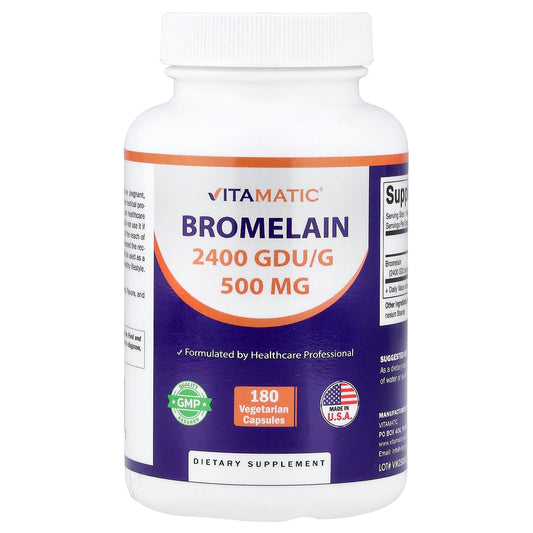 Vitamatic, Bromelain, 500 mg, 180 Vegetarian Capsules