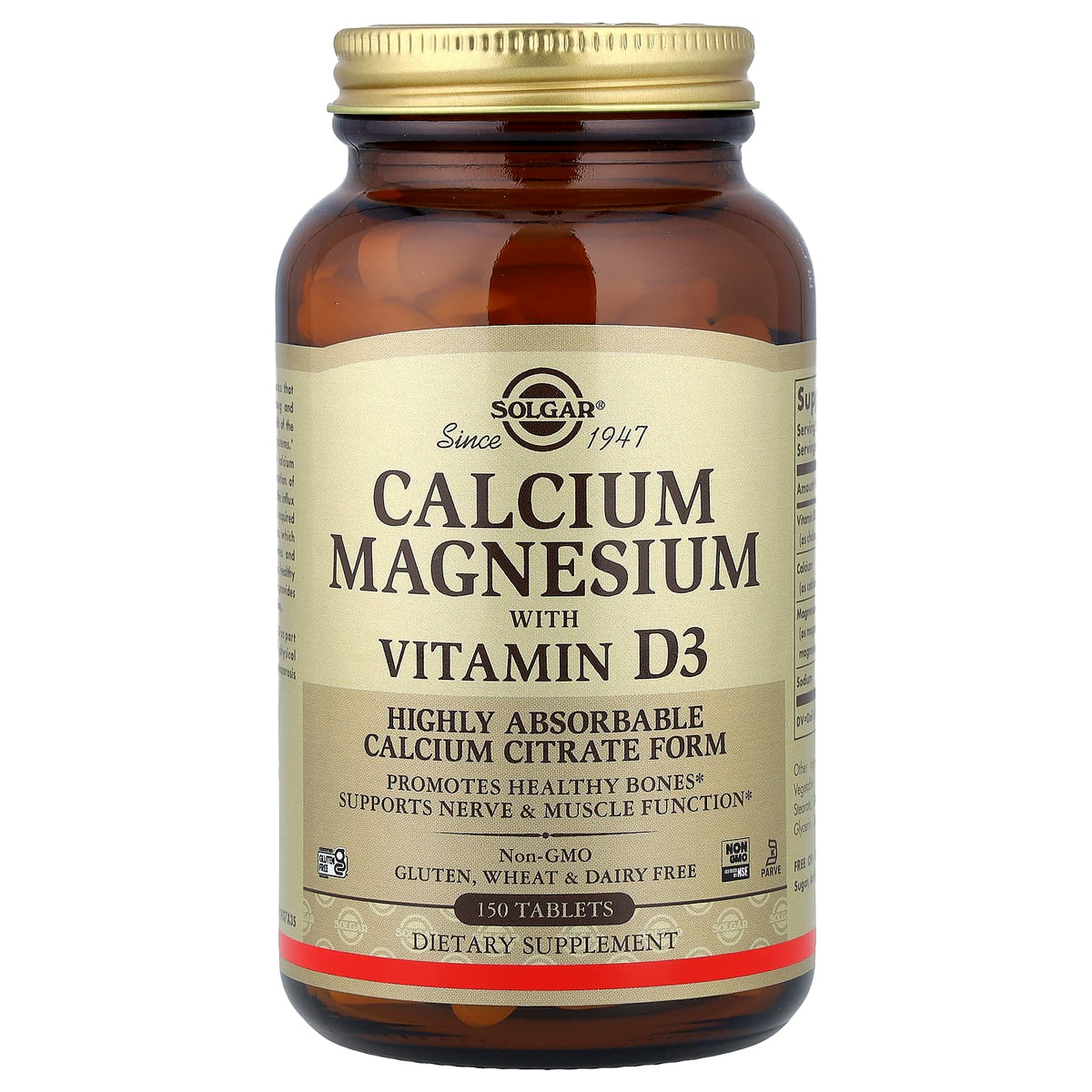 Solgar Calcium Magnesium with Vitamin D3 150 Tabs