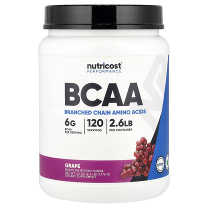 Nutricost, Performance, BCAA, Grape, 2.6 lb (1,176 g)