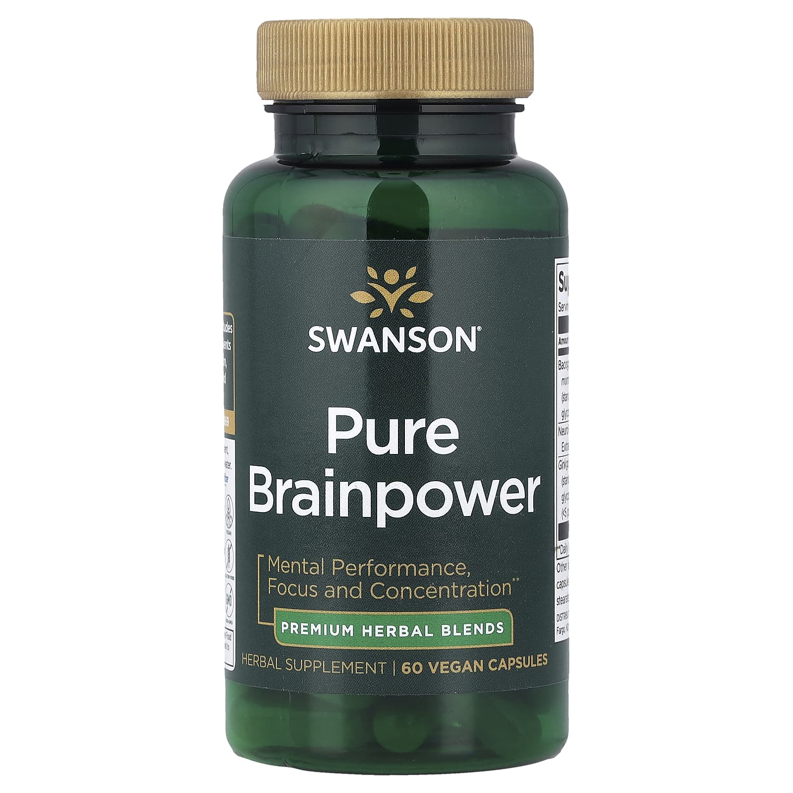 Swanson Vitamins, Pure Brainpower, 60 Vegan Capsules