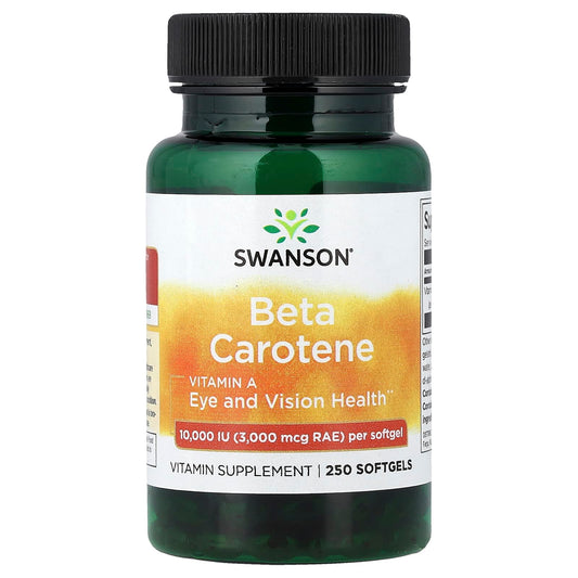 Swanson Vitamins, Beta Carotene, 10,000 IU (3,000 mcg RAE), 250 Softgels