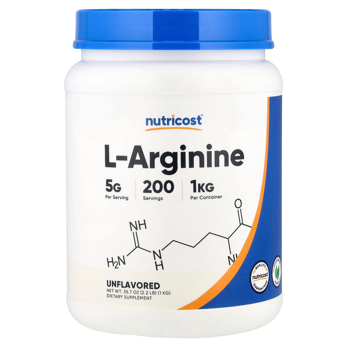 Nutricost, L-Arginine, Unflavoured, 35.7 oz (1 kg)
