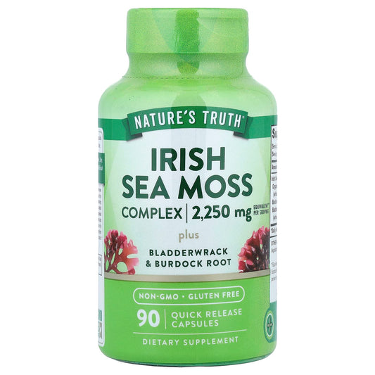 Nature's Truth, Irish Sea Moss Complex Plus Bladderwrack & Burdock Root, 90 Quick-Release Capsules