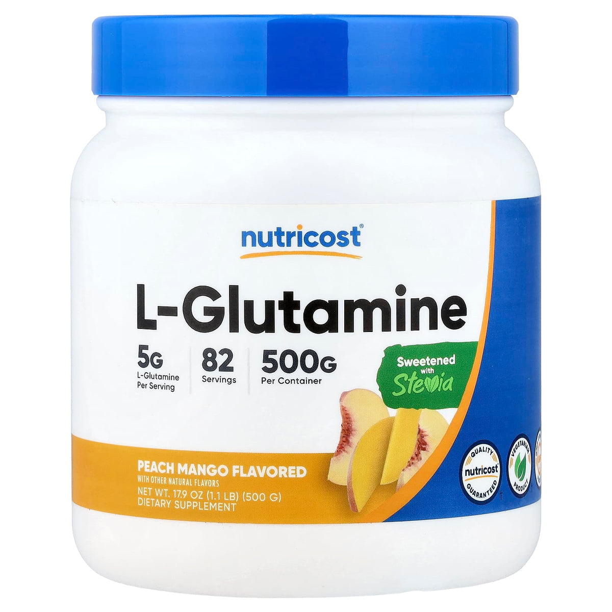 Nutricost, L-Glutamine, Peach Mango, 17.9 fl oz (500 g)