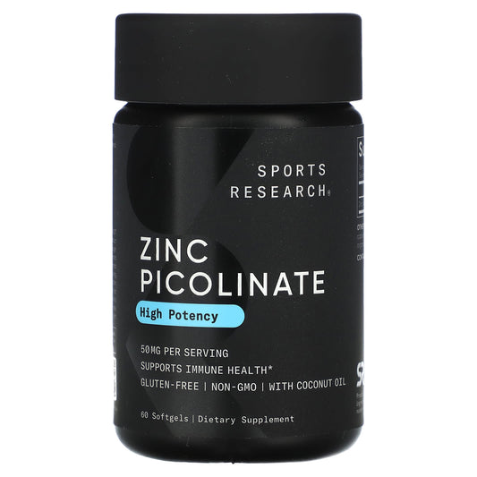 Sports Research Zinc Picolinate 50 mg 60 Softgels