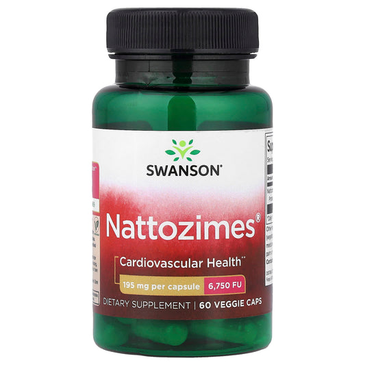 Swanson Vitamins, Nattozimes®, 195 mg, 60 Veggie Caps