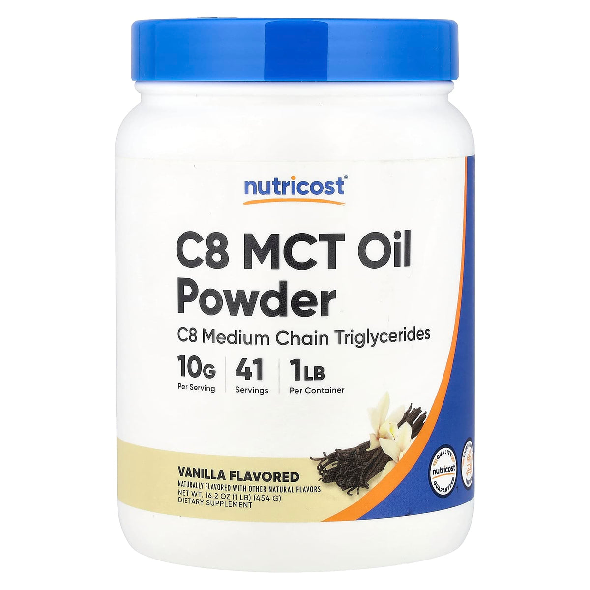 Nutricost, C8 MCT Oil Powder, Vanilla, 1 lb (454 g)