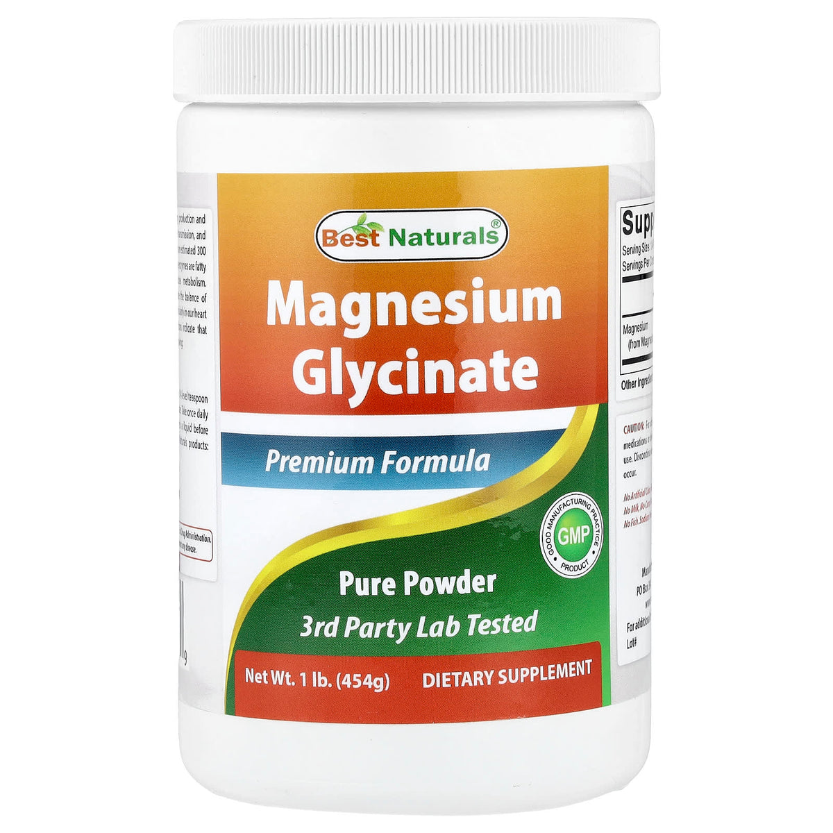 Best Naturals Magnesium Glycinate 1 lb (454 g)