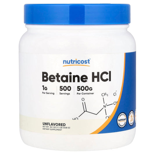 Nutricost, Betaine HCl, Unflavoured, 18.1 oz (507 g)