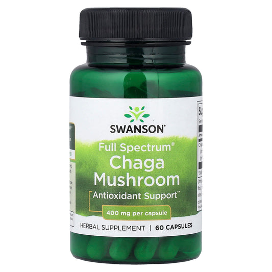 Swanson Vitamins, Full Spectrum® Chaga Mushroom, 400 mg, 60 Capsules