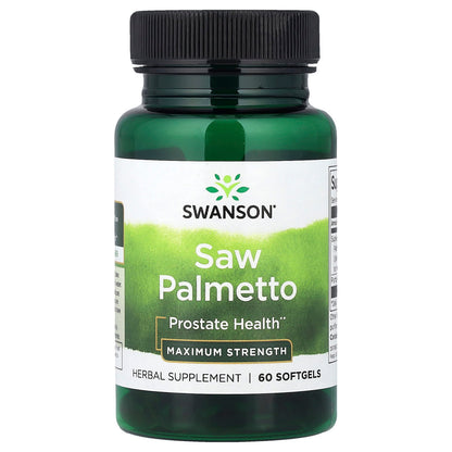Swanson Vitamins, Saw Palmetto, Maximum Strength, 60 Softgels