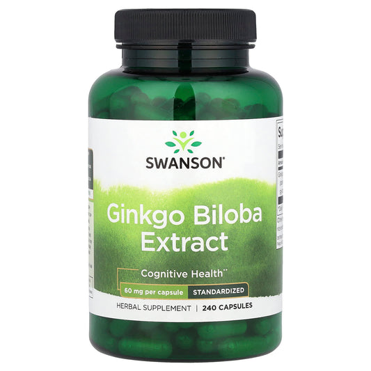 Swanson Vitamins, Ginkgo Biloba Extract, 60 mg, 240 Capsules