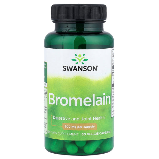 Swanson Vitamins, Bromelain, 500 mg, 60 Veg Capsules