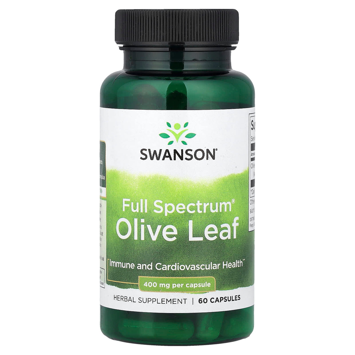 Swanson Olive Leaf 400 mg 60 Capsules