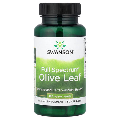 Swanson Olive Leaf 400 mg 60 Capsules