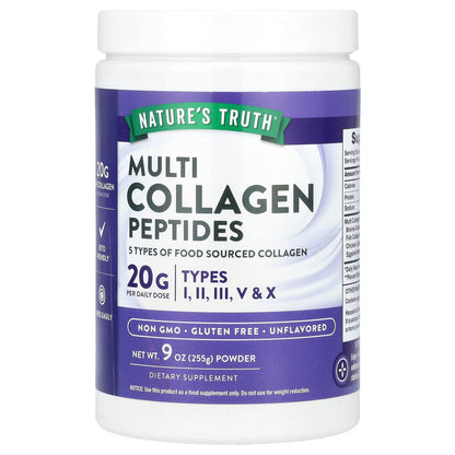 Nature's Truth, Multi Collagen Peptides Powder, Unflavoured, 9 oz (255 g)