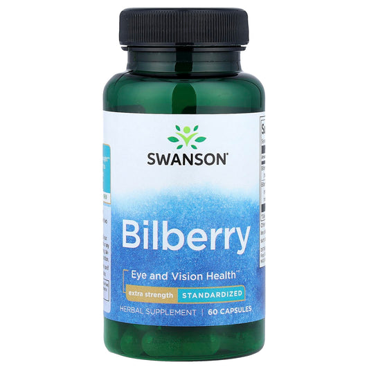 Swanson Vitamins, Bilberry, Extra Strength, Standardised, 60 Capsules