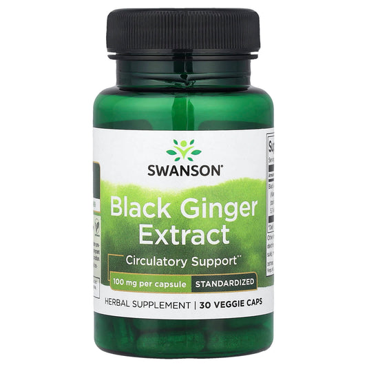Swanson Vitamins, Black Ginger Extract, 100 mg, 30 Veg Caps