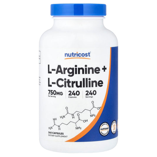 Nutricost L-Arginine + L-Citrulline 240 Caps