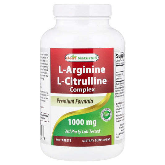 Best Naturals, L-Arginine, L-Citrulline Complex, 1,000 mg, 250 Tablets