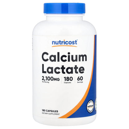 Nutricost, Calcium Lactate, 180 Capsules (700 mg per Capsule)