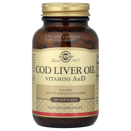 Solgar, Cod Liver Oil, Vitamins A & D, 100 Capsules