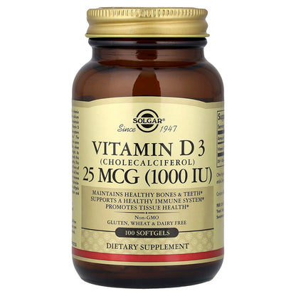 Solgar Vitamin D3 25 mcg 100 Softgels